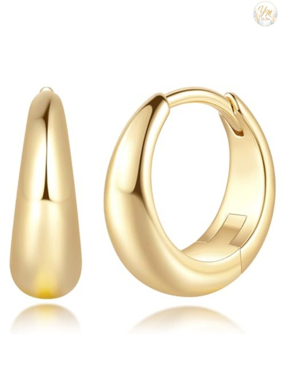 14K Gold Plated Hoop Earrings for Women Hypoallergenic Lightweight Trendy